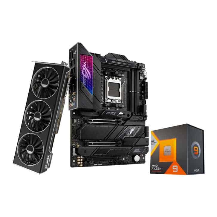 ASUS ROG STRIX X670E-E GAMING WIFI + AMD Ryzen™ 9 7950X3D + XFX 7900 XTX AMD bundle